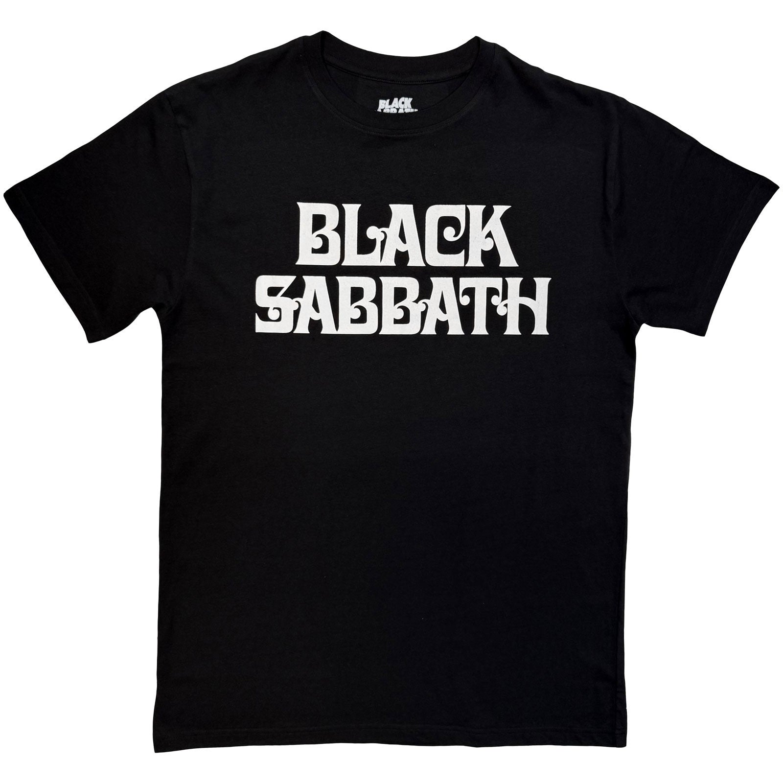 Black Sabbath Unisex T-Shirt: Curly Logo Mono (Black)