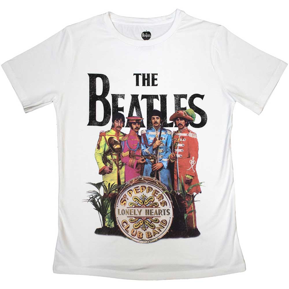 The Beatles Ladies T-Shirt: Sgt Pepper (White)