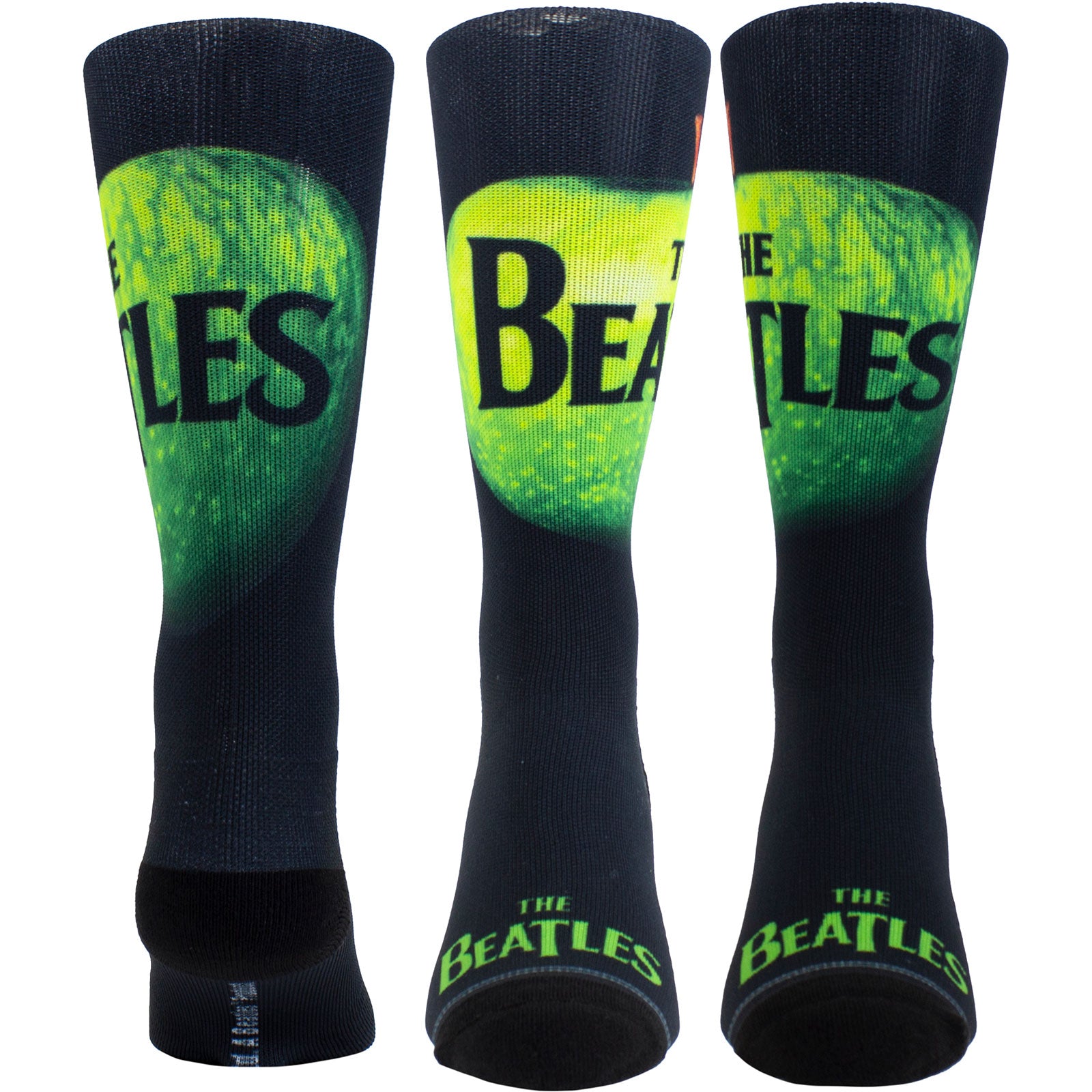 The Beatles Unisex Crew Socks: Apple Sublimation (Black)  (UK Size 6.5 - 11)