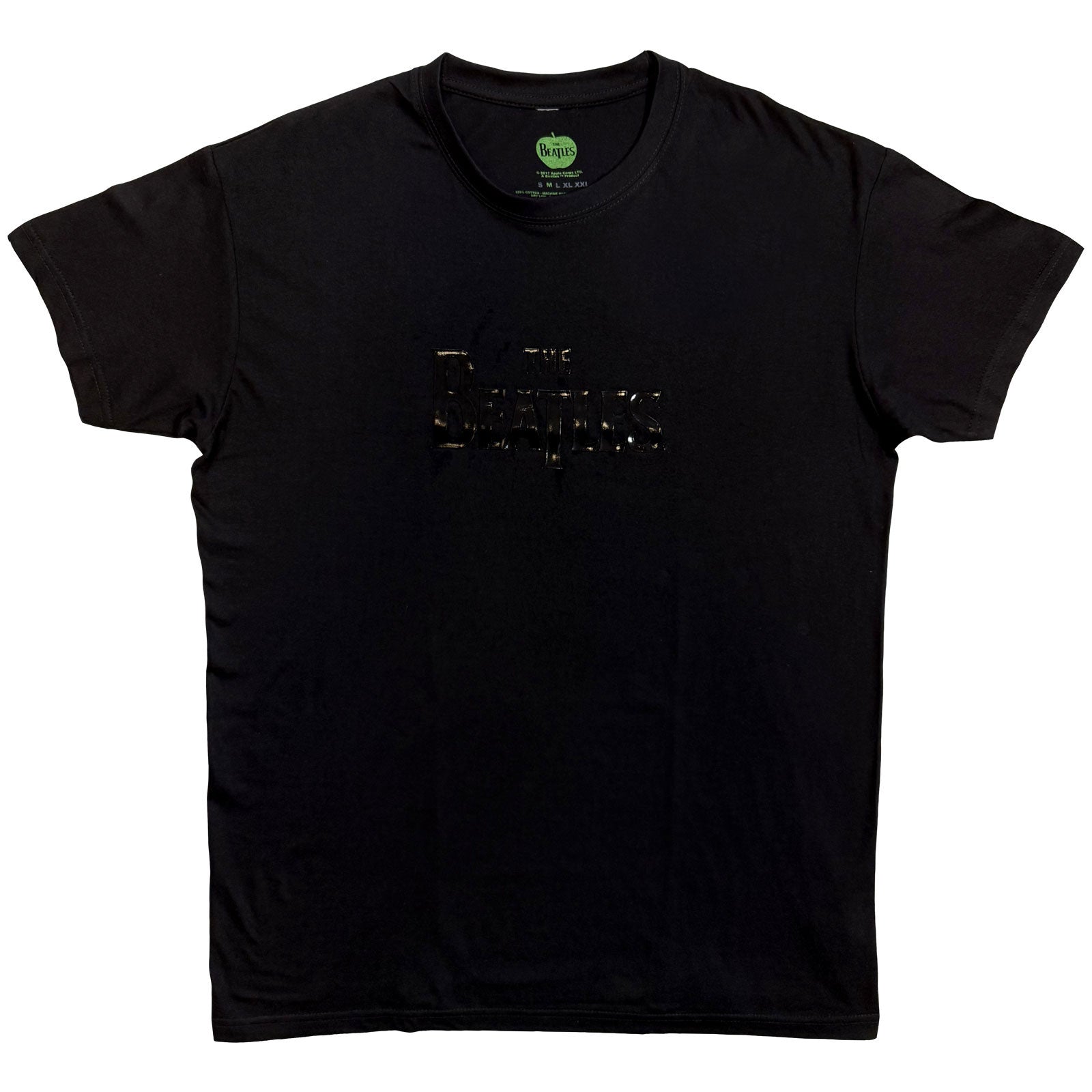 The Beatles Unisex T-Shirt: Drop T Black-On-Black (Black) (Hi-Build)