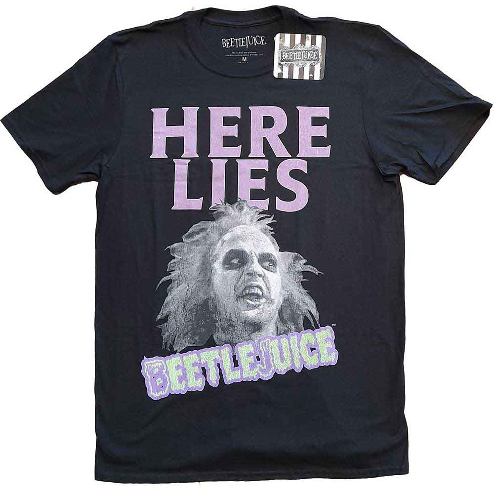Beetlejuice Unisex T-Shirt: Here Lies (Black)