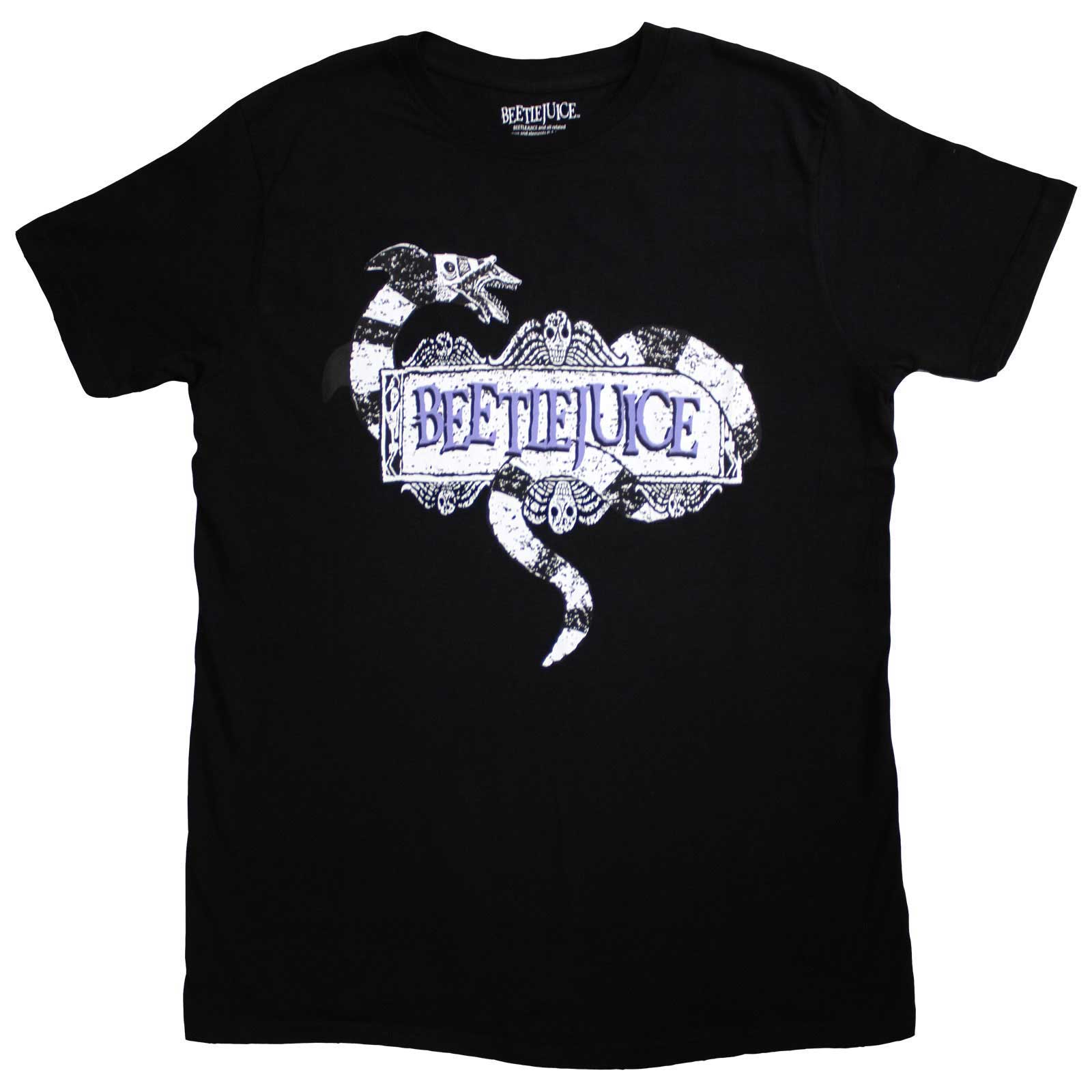 Beetlejuice Unisex T-Shirt: Snake Badge (Black)
