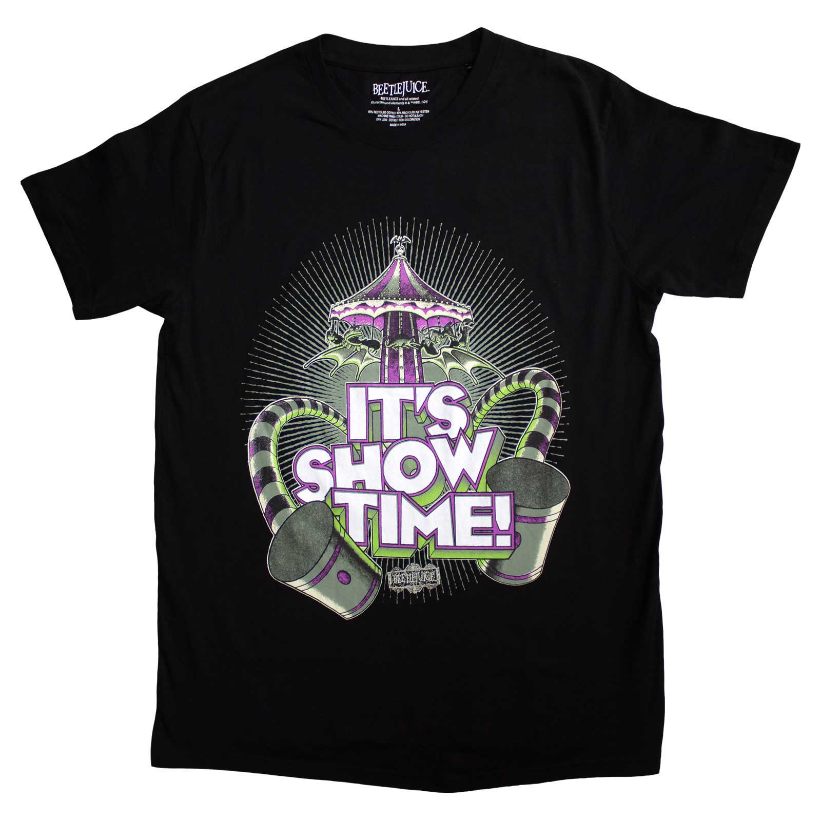 Beetlejuice Unisex T-Shirt: It's Showtime Carousel (Black)
