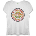 The Beatles Ladies T-Shirt: Sgt Pepper (White) (Fitted)