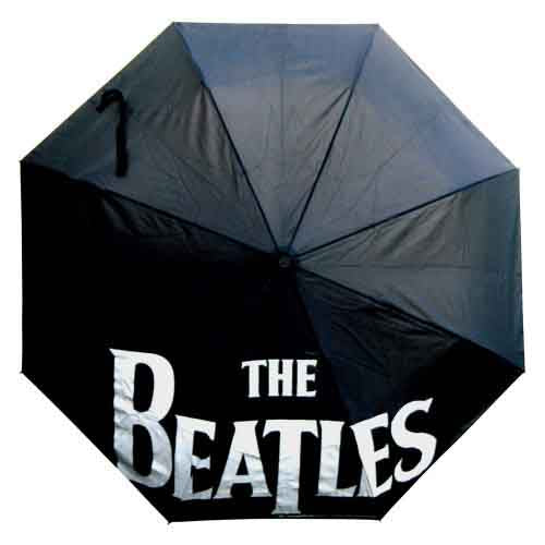 The Beatles Retractable Umbrella: Drop T Logo (Black)