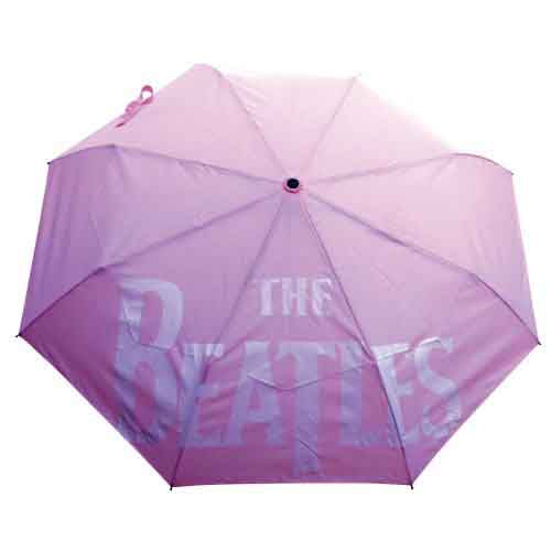 The Beatles Retractable Umbrella: Drop T Logo (Pink)