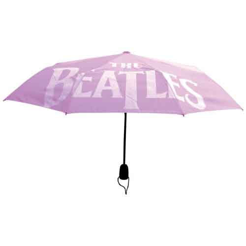 The Beatles Retractable Umbrella: Drop T Logo (Pink)