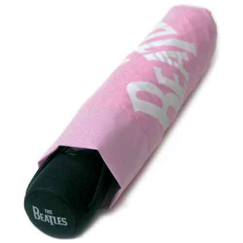 The Beatles Retractable Umbrella: Drop T Logo (Pink)