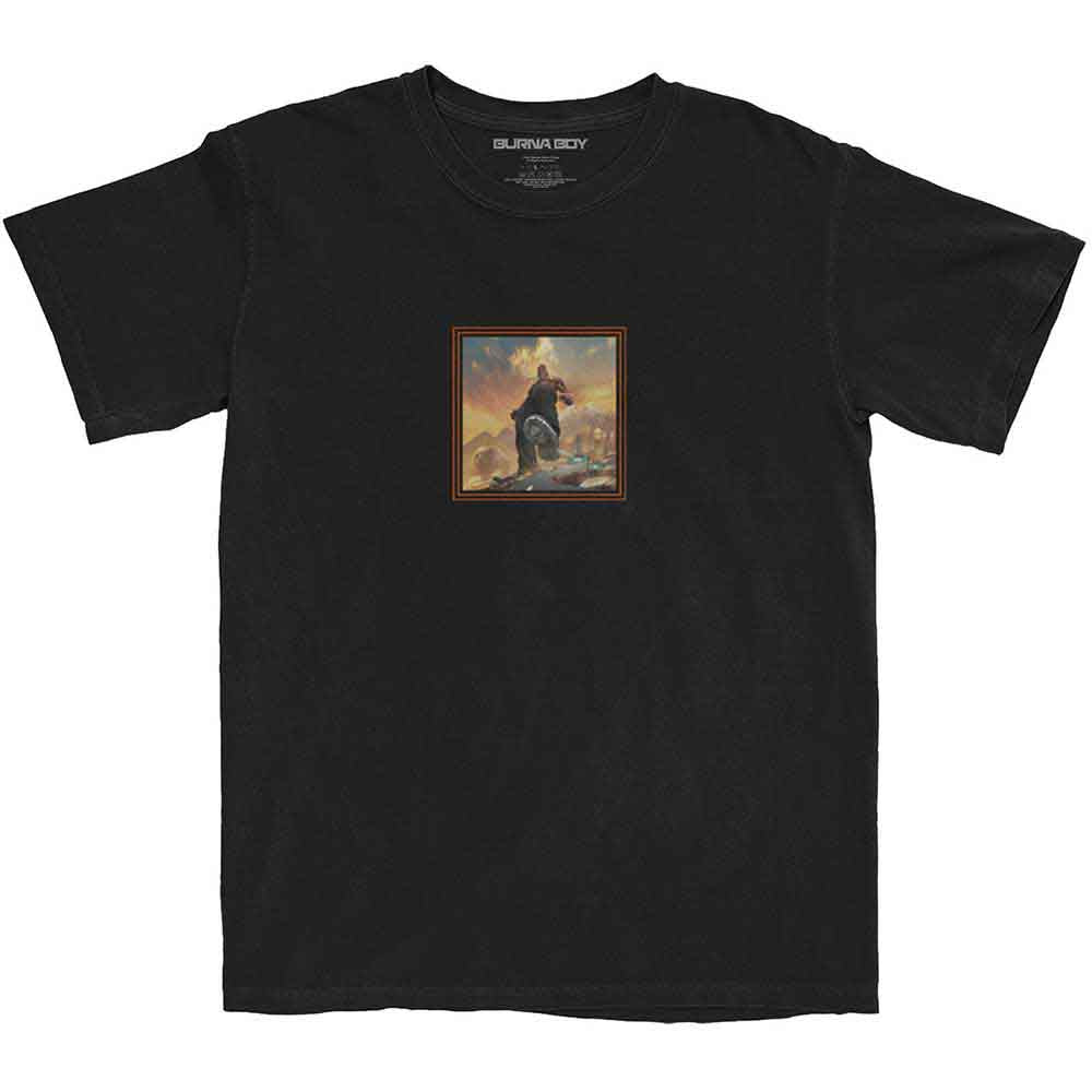 Burna Boy Unisex T-Shirt: Album Tracks (Black) (Back Print)