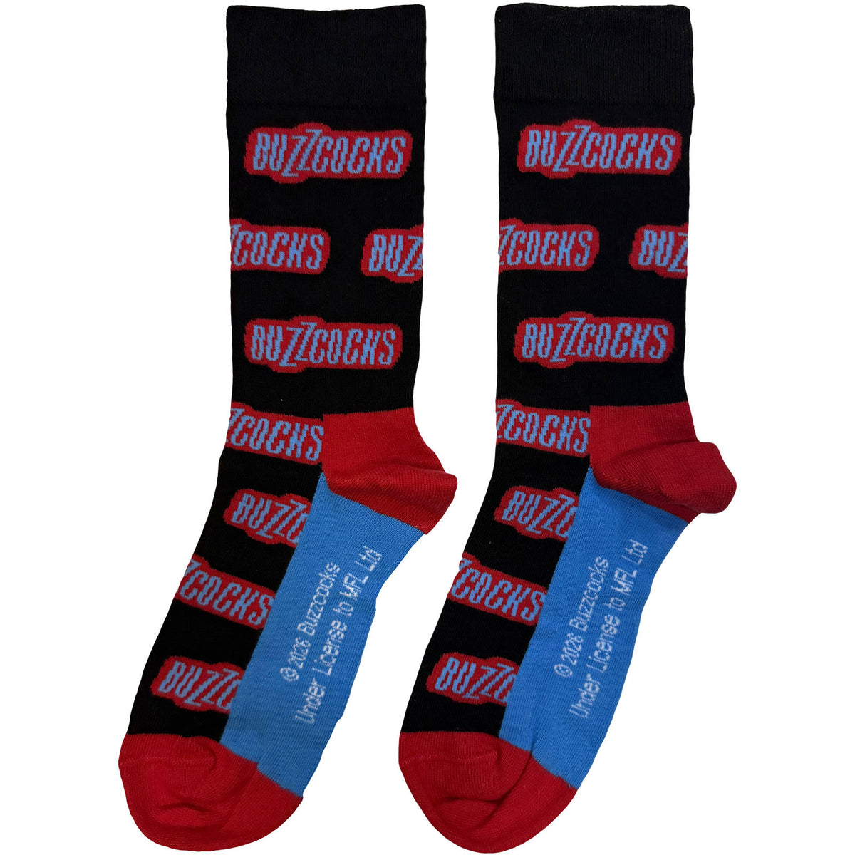 Buzzcocks Unisex Ankle Socks: Repeat Cut-Out Logos (Black) (UK Size 6 - 11)