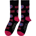 Buzzcocks Unisex Ankle Socks: Hearts & Logos (Black) (UK Size 6 - 11)