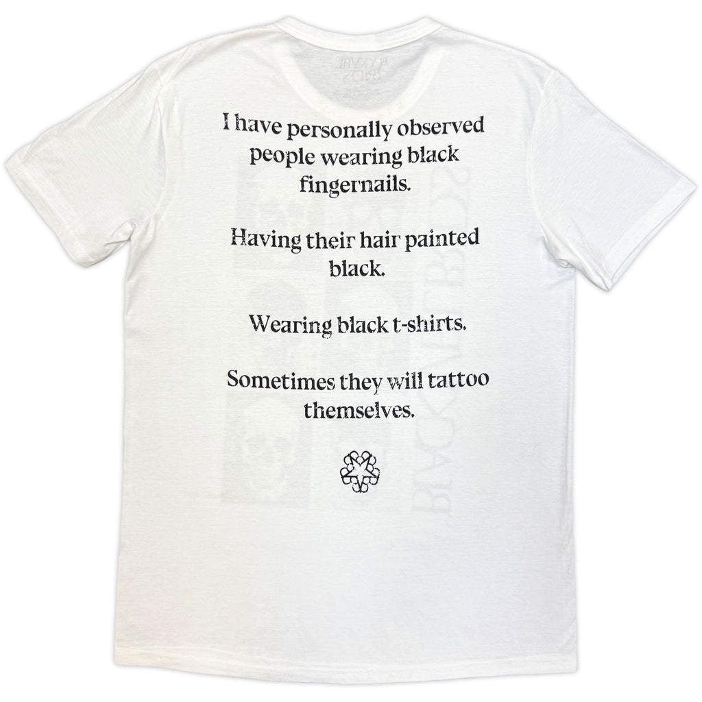 Black Veil Brides Unisex T-Shirt: Skulls (White) (Back Print)