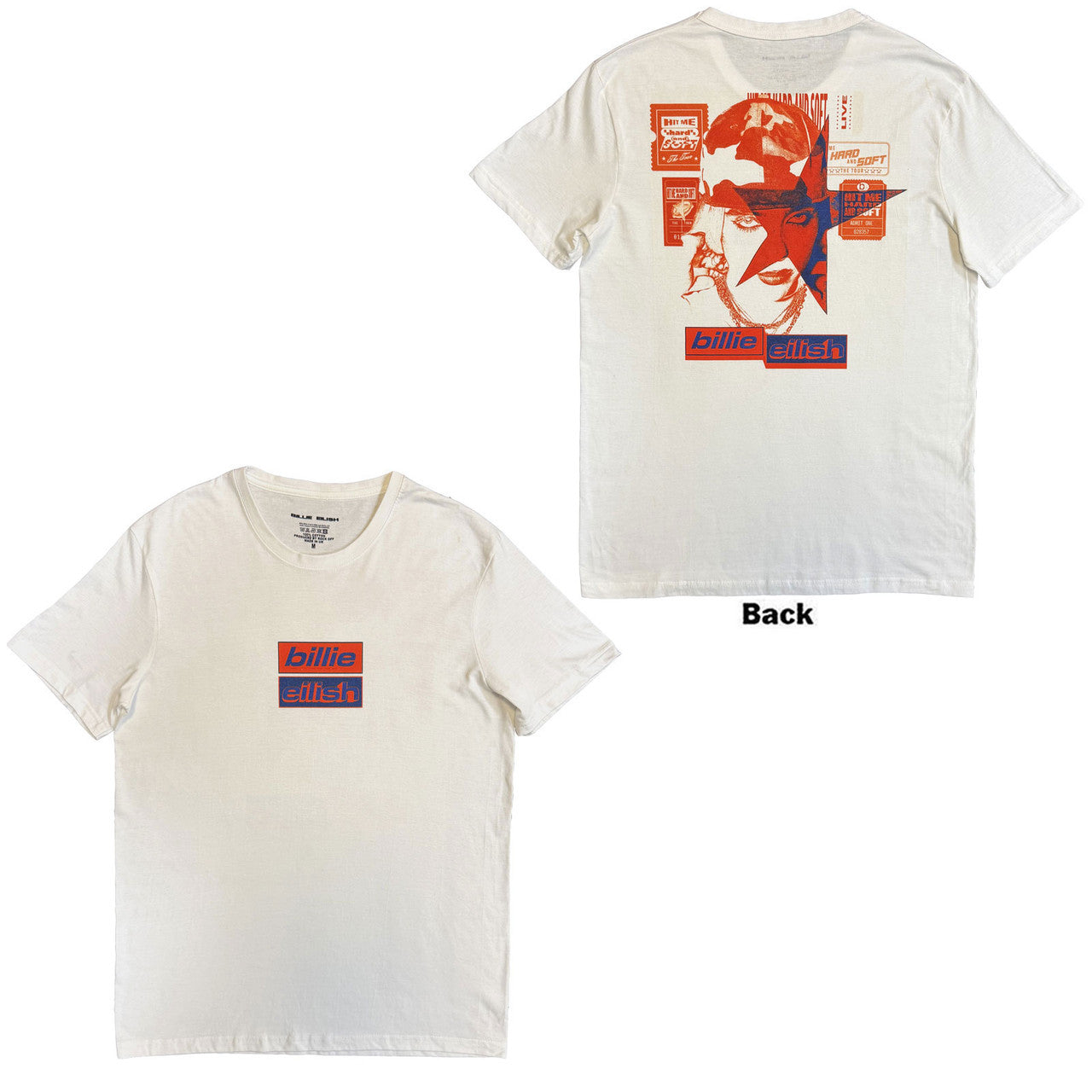 Billie Eilish: Tickets Unisex T-Shirt (White) (Back Print)