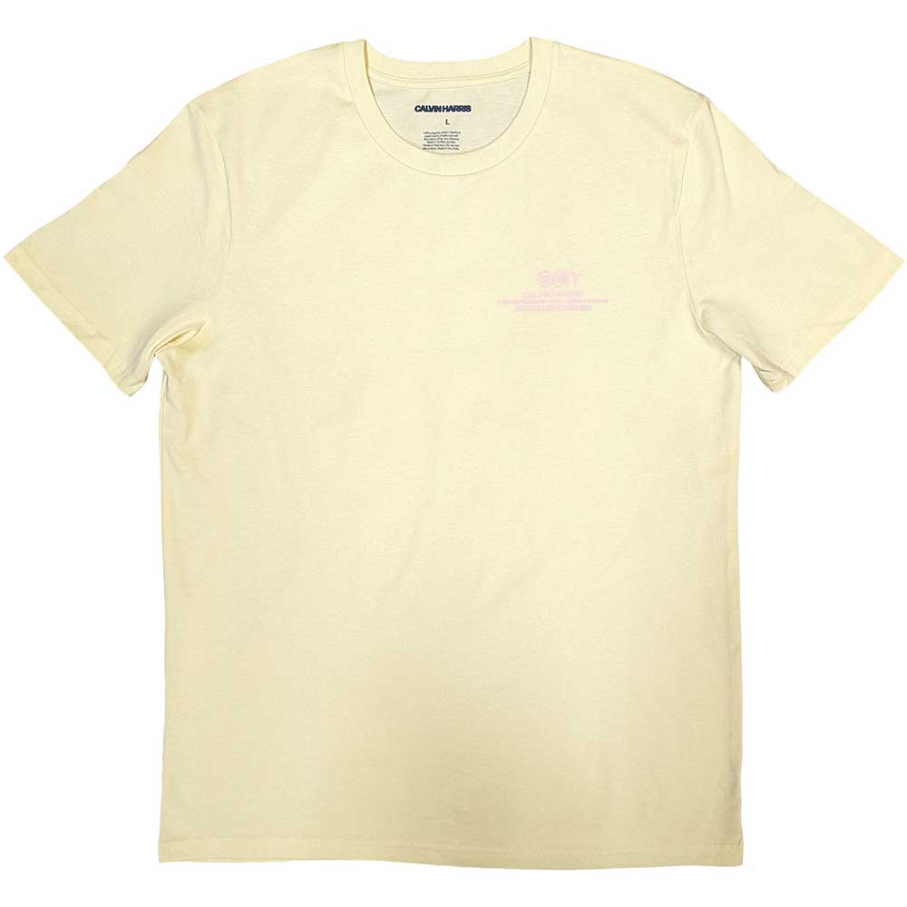 Calvin Harris Unisex T-Shirt: Summer '23 (Yellow) (Back Print & Ex-Tour)