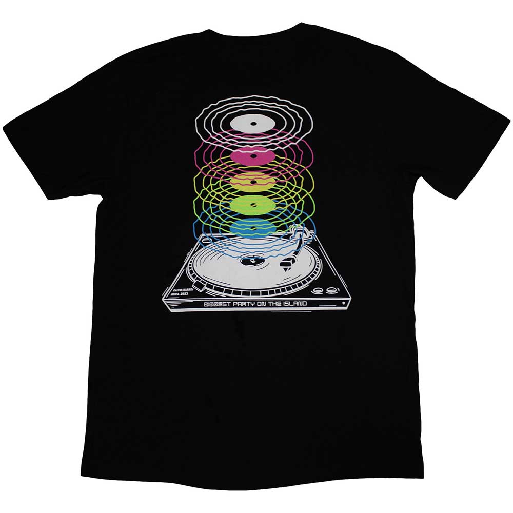 Calvin Harris Unisex T-Shirt: Record Back (Black) (Back Print & Ex-Tour)