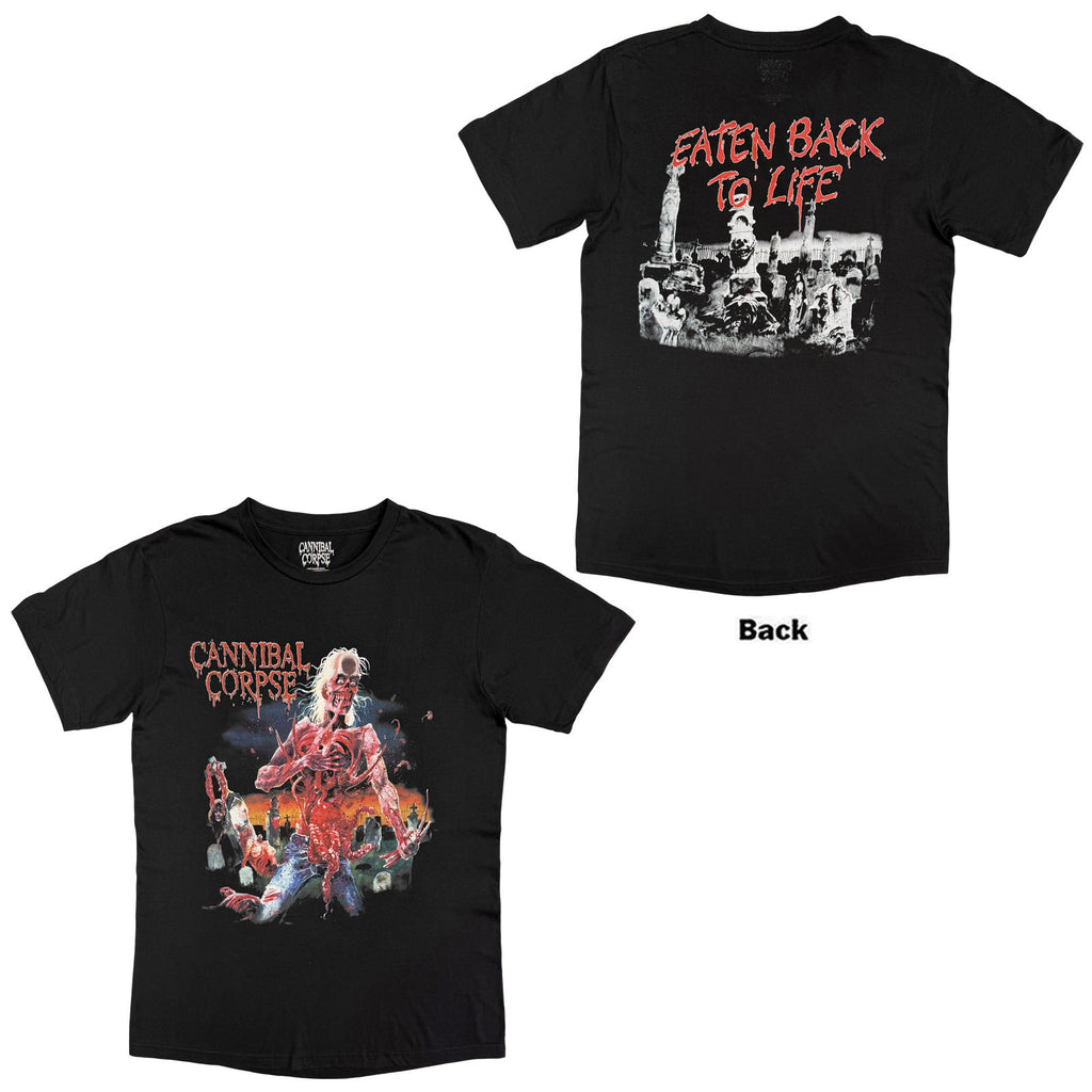 Cannibal Corpse Unisex T-Shirt: Eaten Back To Life (Black) (Back Print)