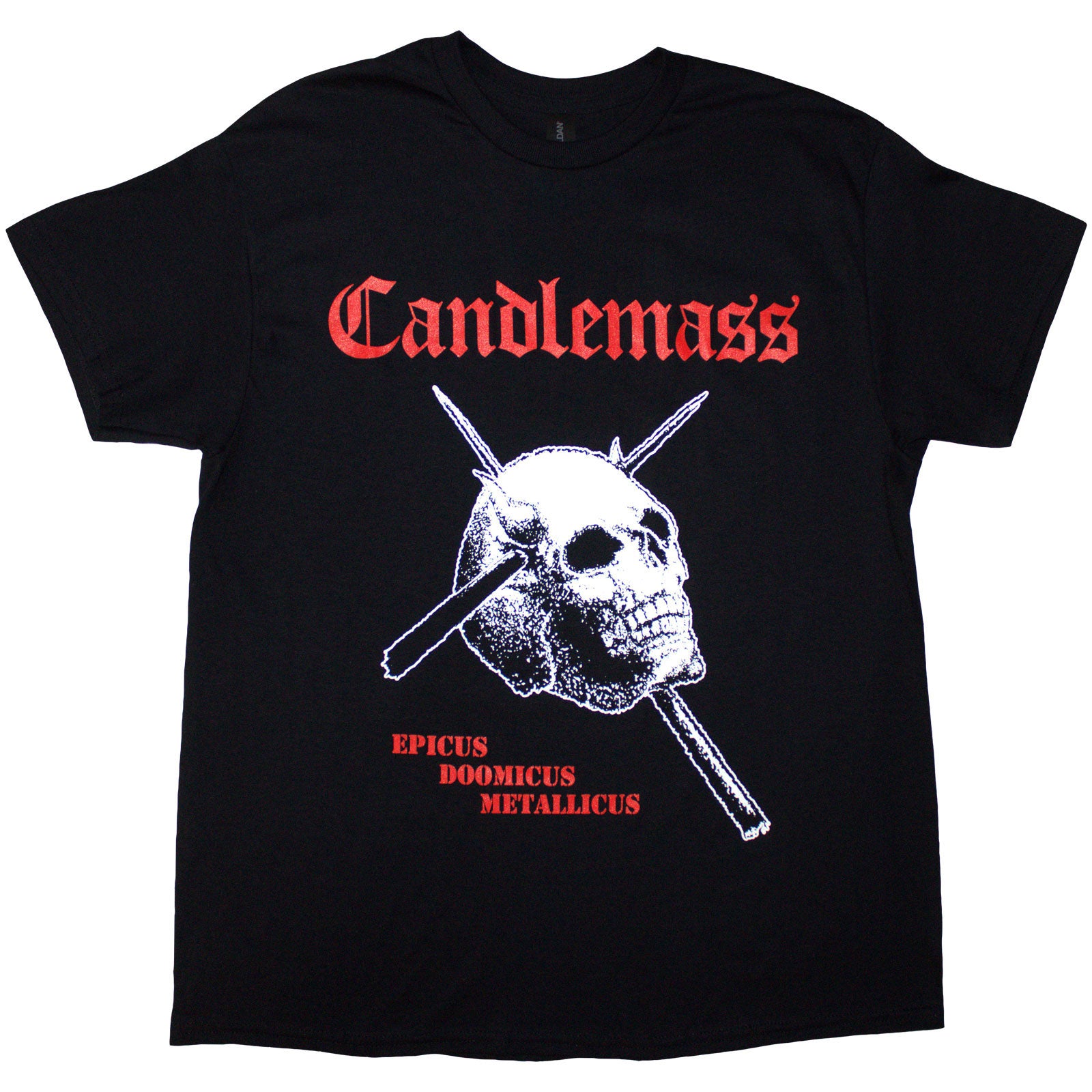 Candlemass Unisex T-Shirt: Epicus Doomicus Metallicus (Black) (Back Print)