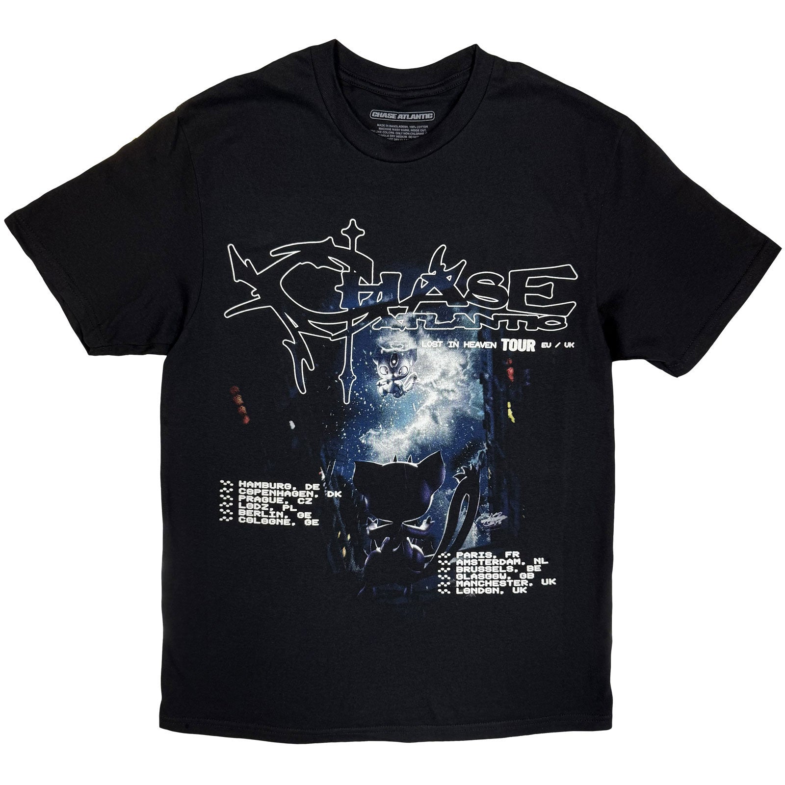 Chase Atlantic Unisex T-Shirt: Aura European Tour '25 (Black) (Ex-Tour)