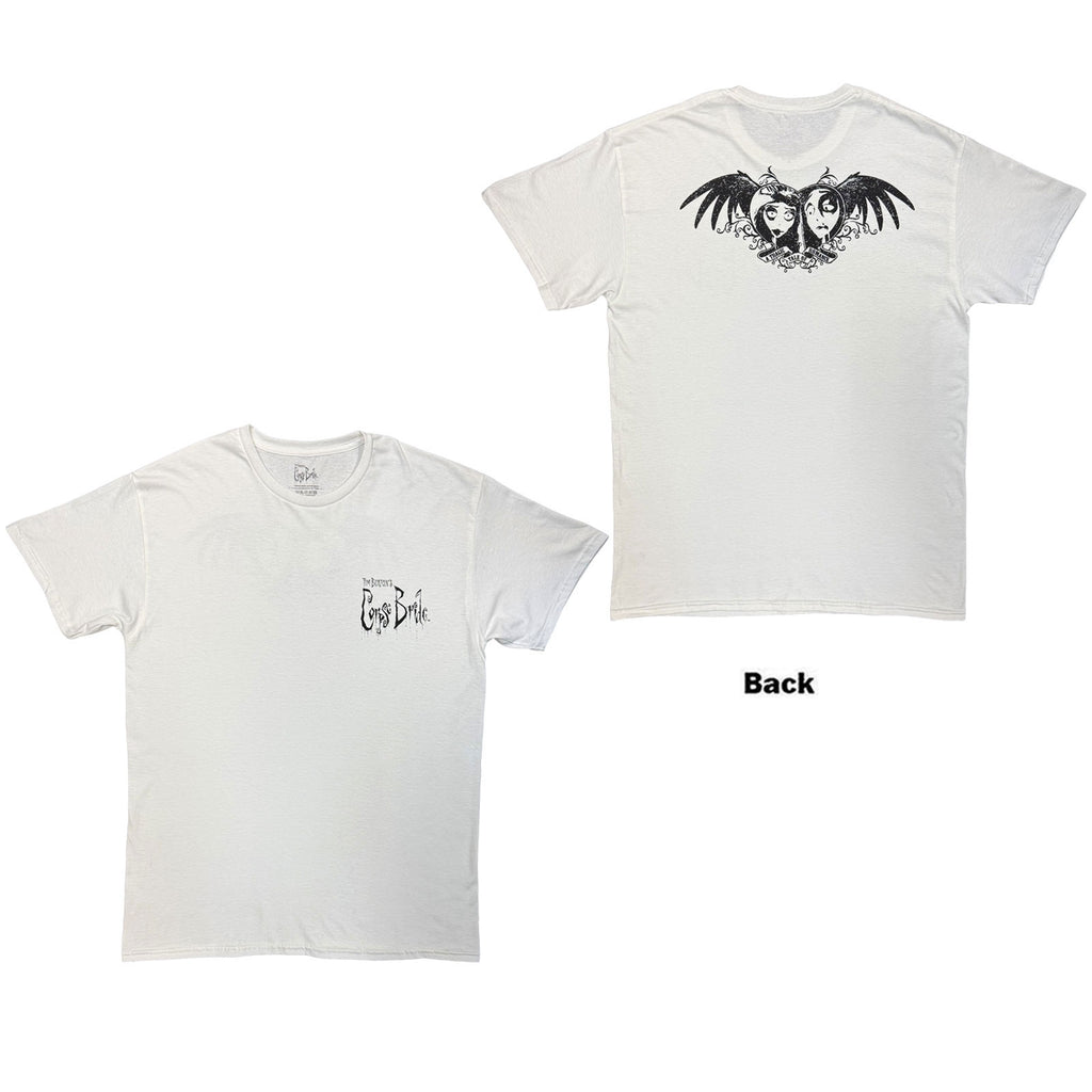 Corpse Bride Unisex T-Shirt: A Tragic Tale Of Romance (White) (Back Print)