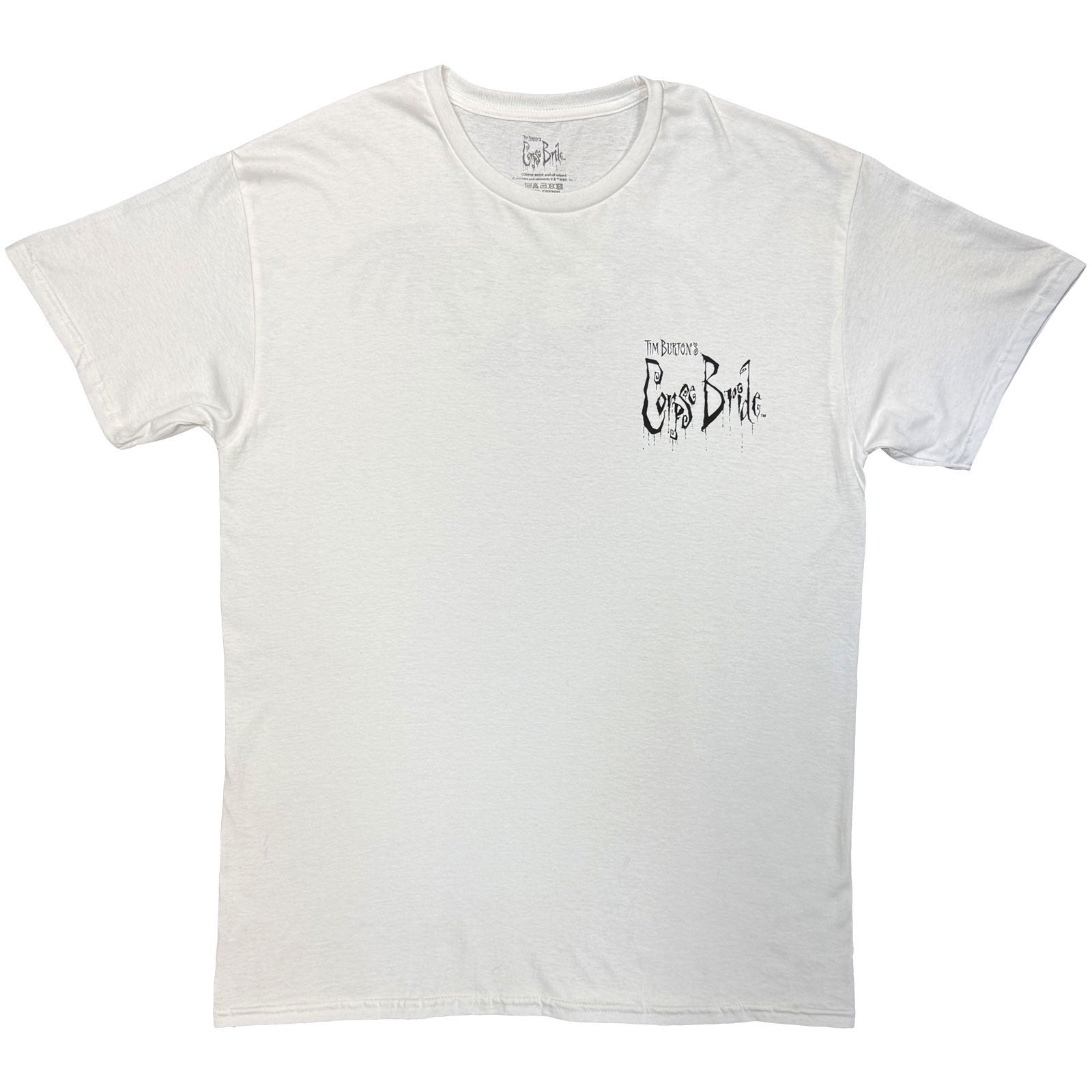 Corpse Bride Unisex T-Shirt: A Tragic Tale Of Romance (White) (Back Print)