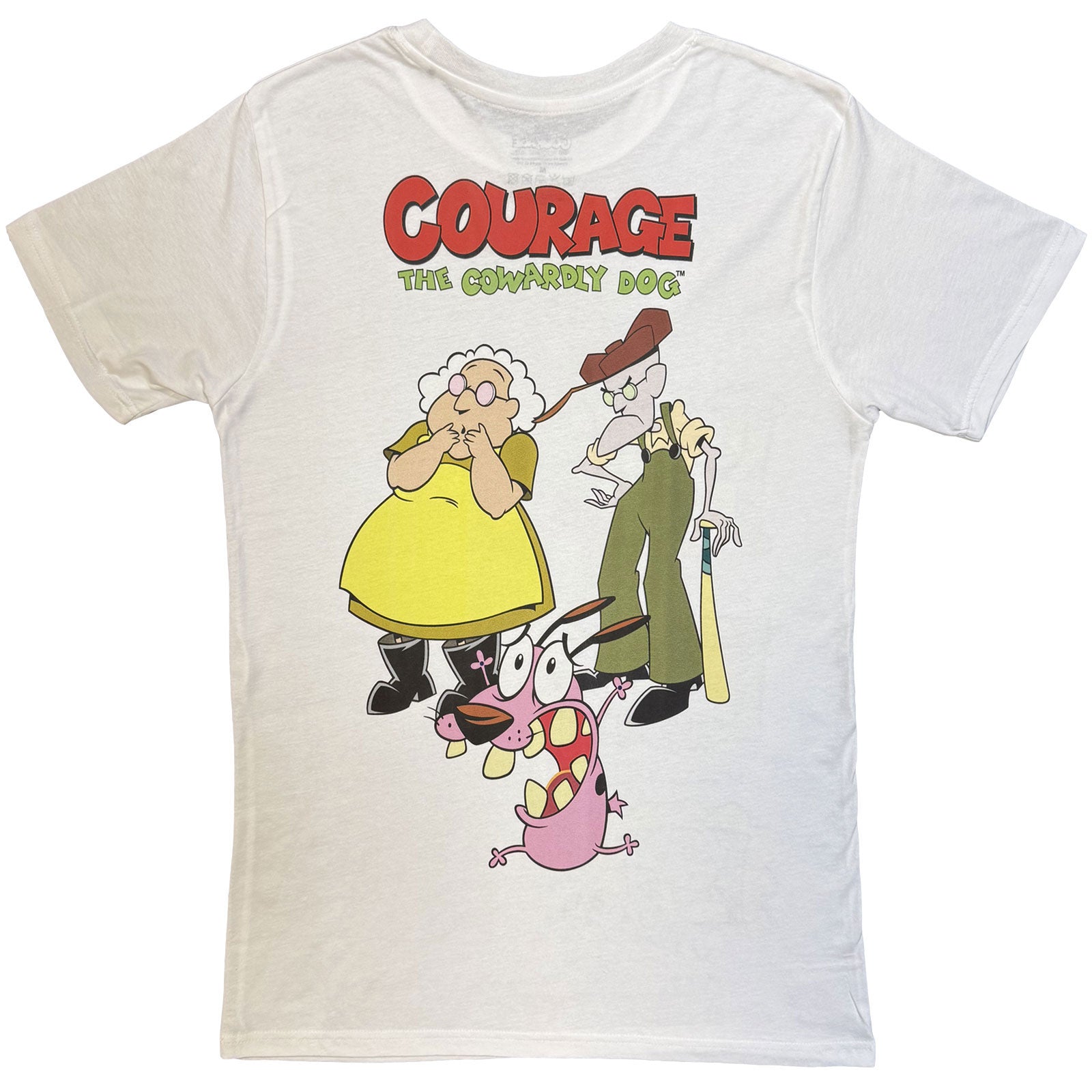 Courage The Cowardly Dog Unisex T-Shirt: F&B Jumbo (White) (Back Print)
