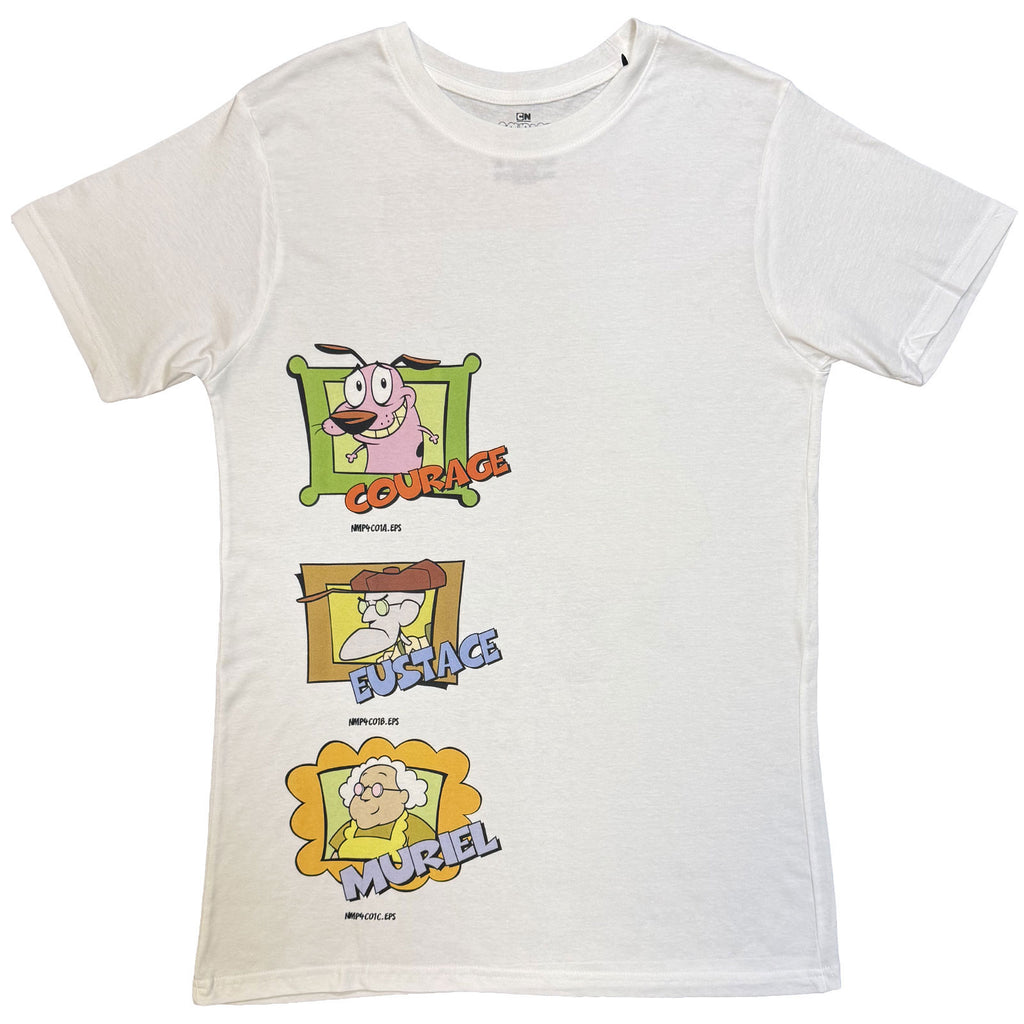 Courage The Cowardly Dog Unisex T-Shirt: F&B Jumbo (White) (Back Print)