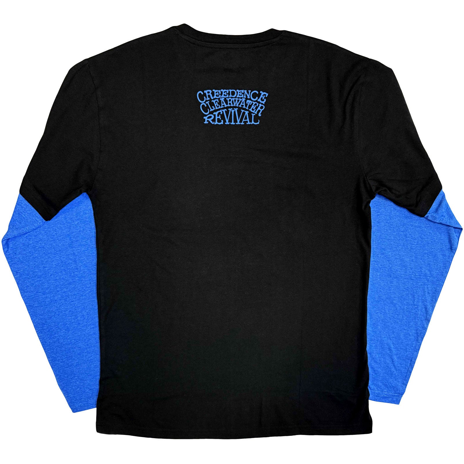 Creedence Clearwater Revival Unisex Layered Long Sleeve T-Shirt: CCR Album (Black & Blue) (Back & Sleeve Print)
