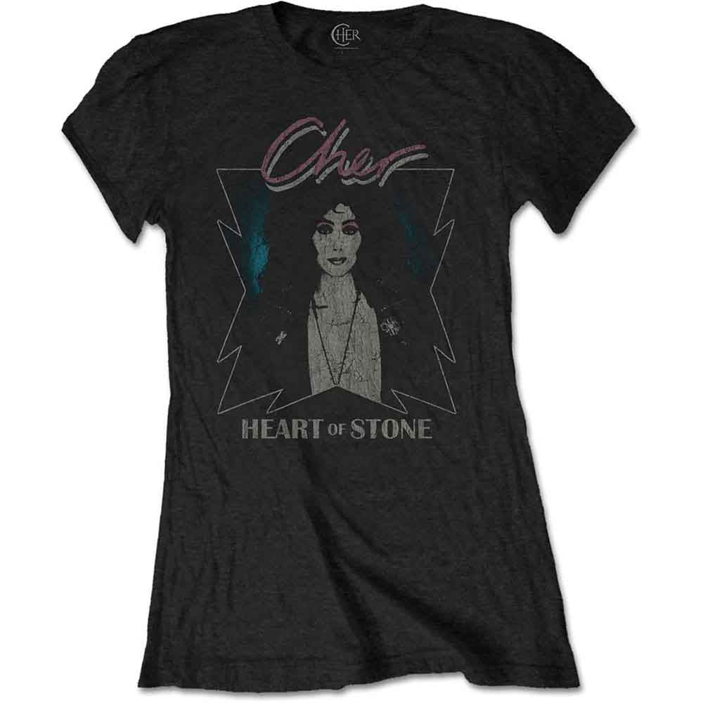 Cher Ladies T-Shirt: Heart of Stone (Black)