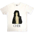 Cher Unisex T-Shirt: Leather Jacket (White)