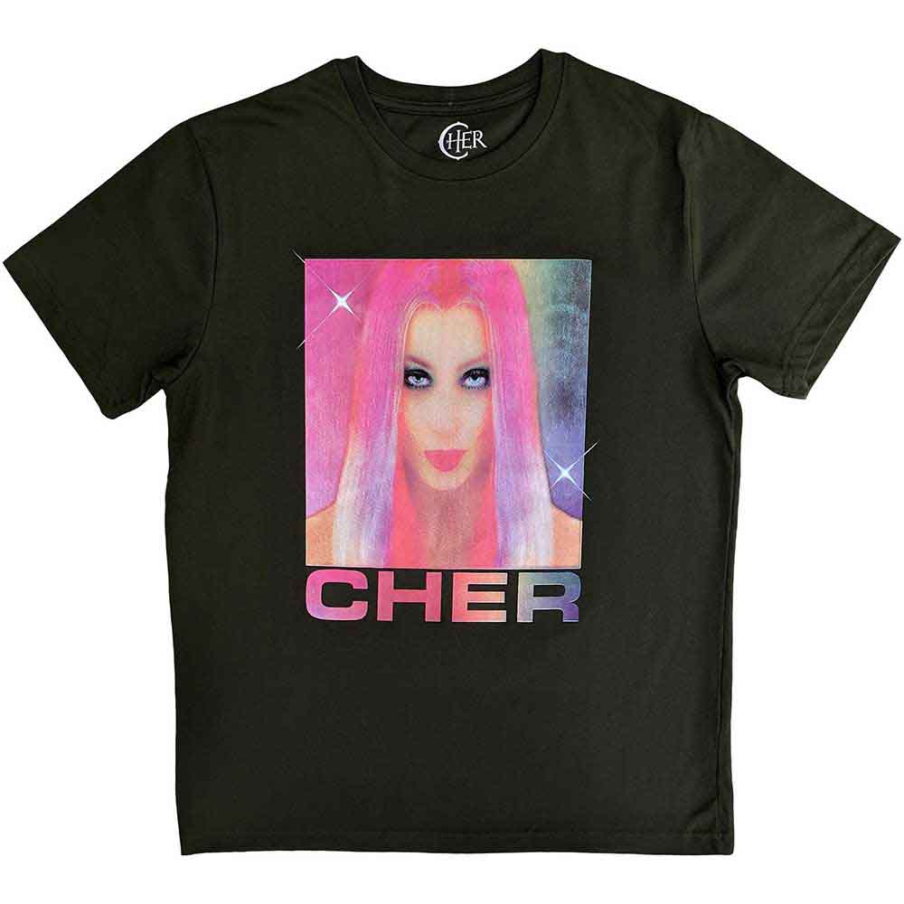 Cher Unisex T-Shirt: Pink Hair (Green)