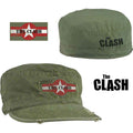 The Clash Unisex Distressed Military Cap: Star Logo (Olive Green)