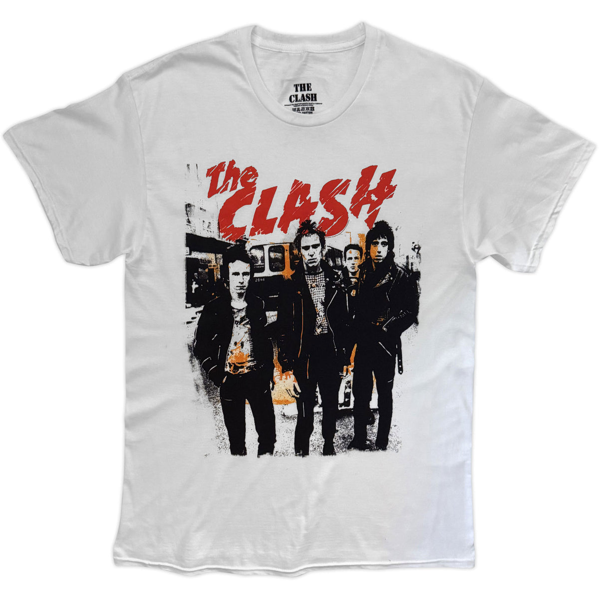 The Clash Unisex T-Shirt: Riot Band Photo (White)