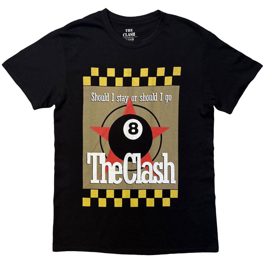 The Clash Unisex T-Shirt: Should I Stay Or Should I Go (Black) (Back Print)