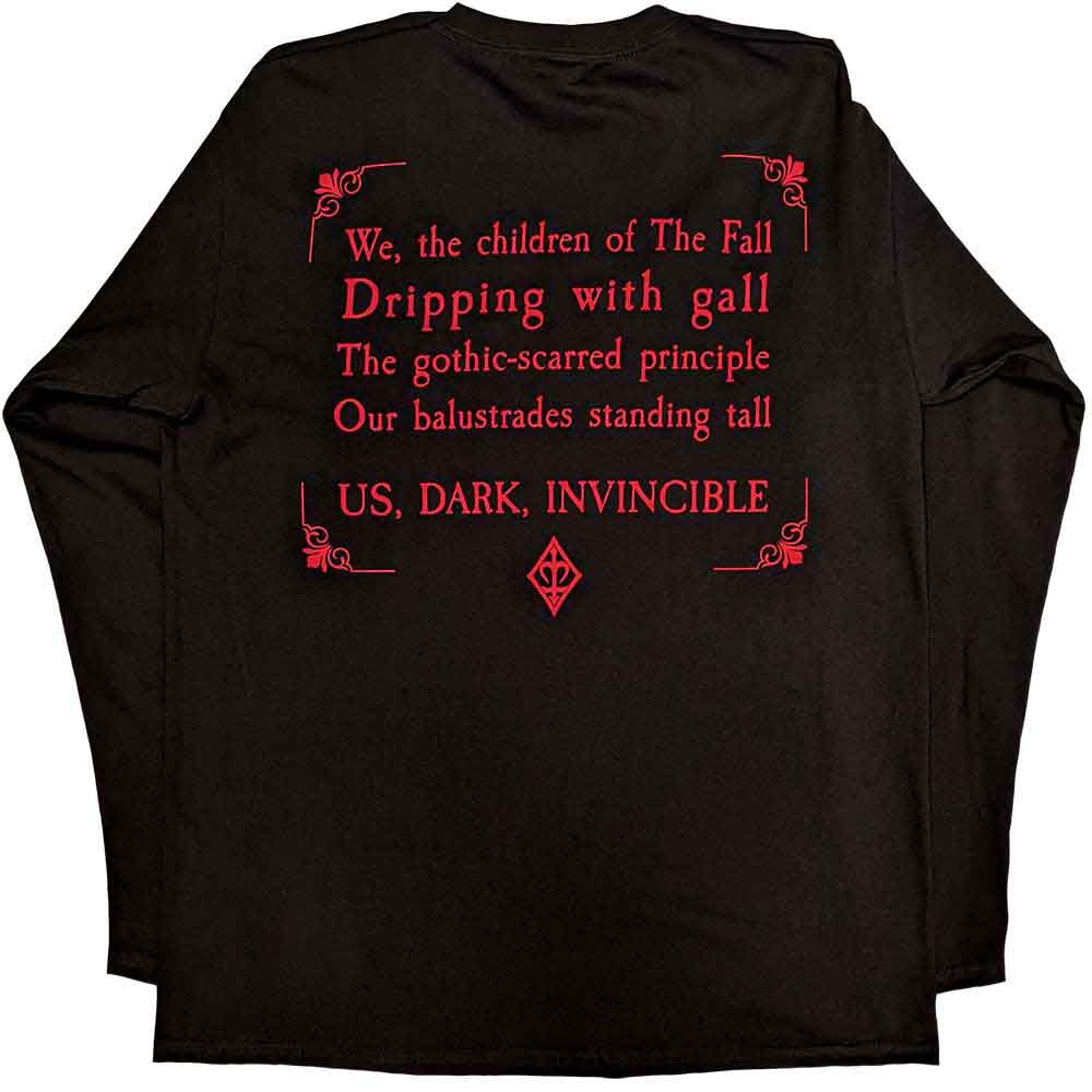 Cradle Of Filth Unisex Long Sleeve T-Shirt: Existence Band (Black) (Back & Sleeve Print)