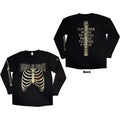 Cradle Of Filth Unisex Long Sleeve T-Shirt: Skeleton (Black) (Back & Sleeve Print)