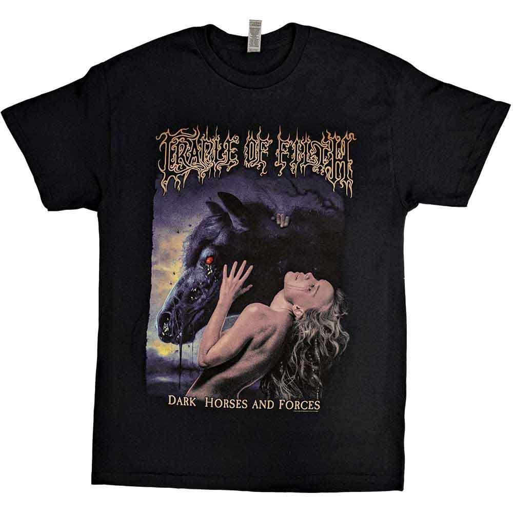 Cradle Of Filth Unisex T-Shirt: Dark Horses (Black) (Back Print)