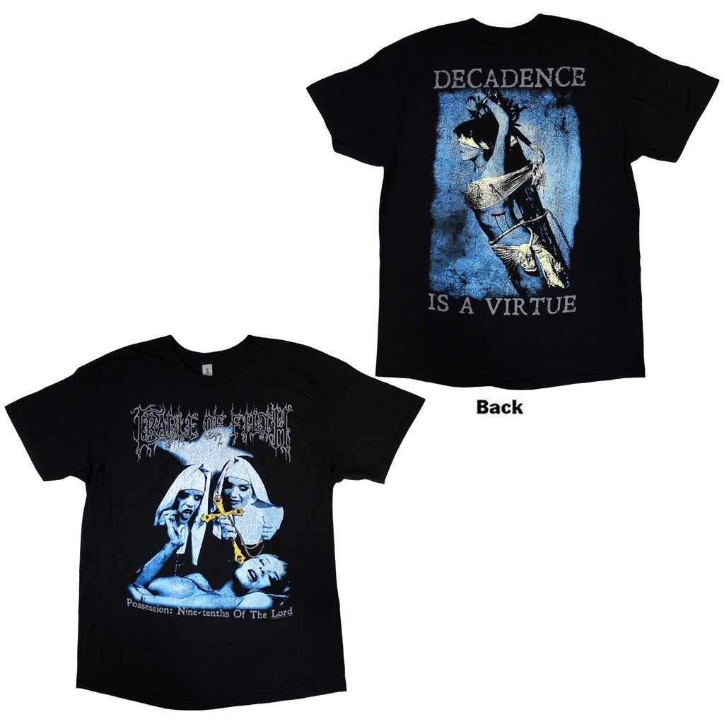 Cradle Of Filth Unisex T-Shirt: Decadence (Black) (Back Print)