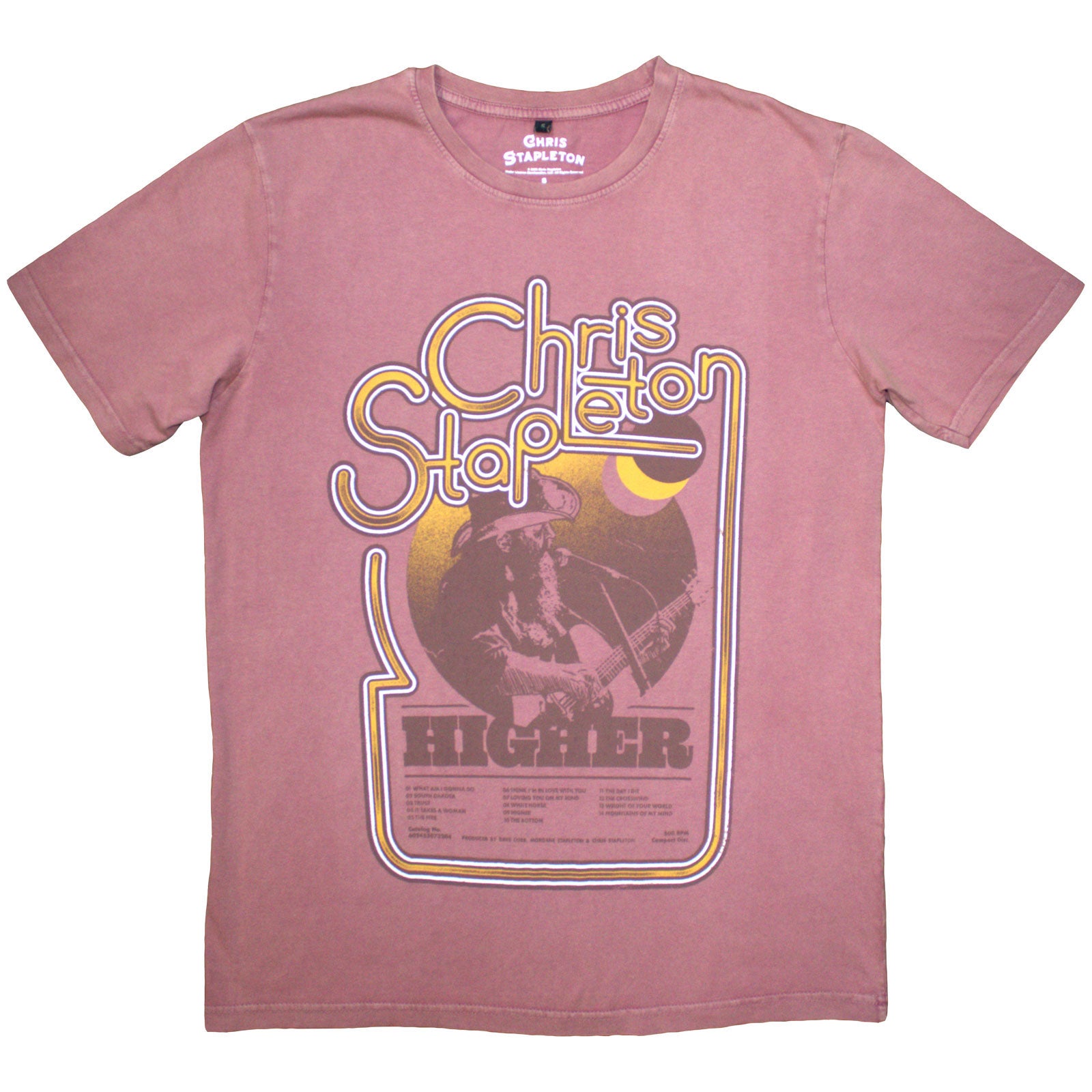 Chris Stapleton Unisex Stone Wash T-Shirt: Higher (Kashmir Red)