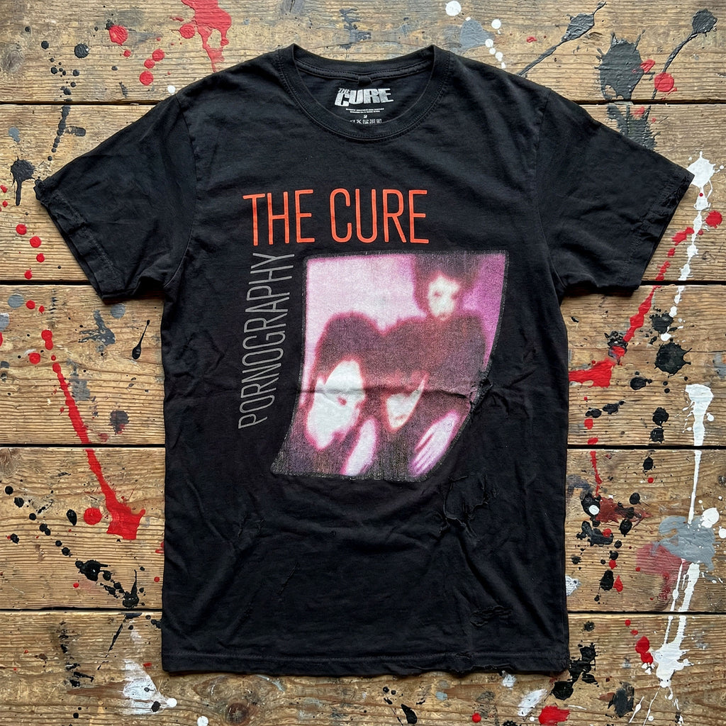 The Cure Unisex Premium Carbon T-Shirt: Pornography Photo Warped (Black)
