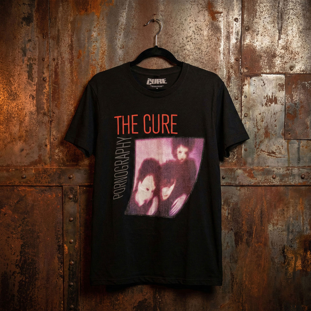 The Cure Unisex Premium Carbon T-Shirt: Pornography Photo Warped (Black)