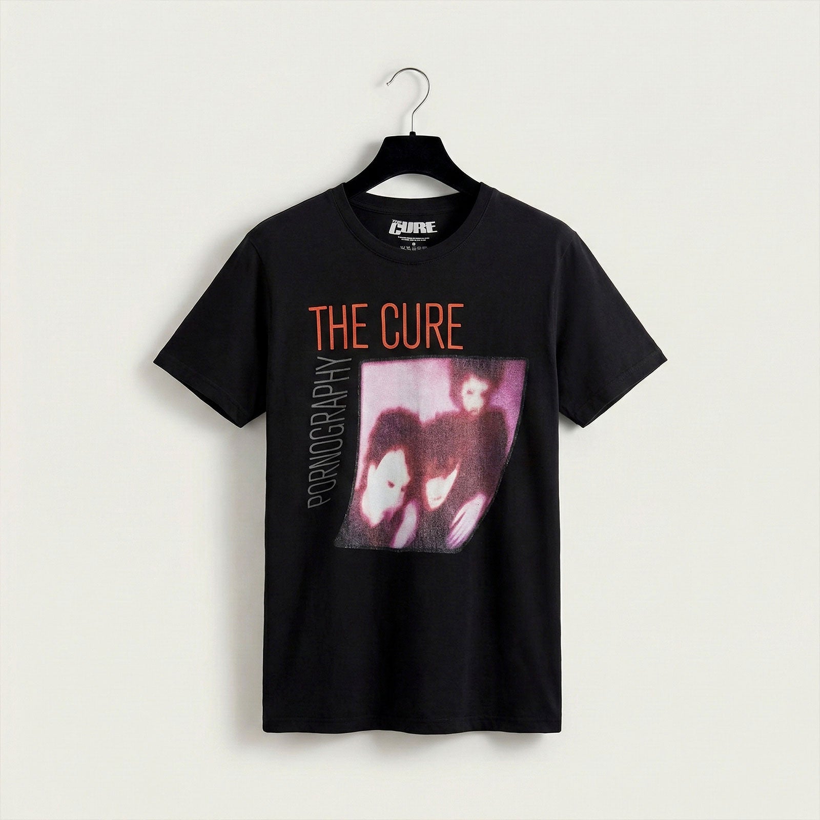 The Cure Unisex Premium Carbon T-Shirt: Pornography Photo Warped (Black)