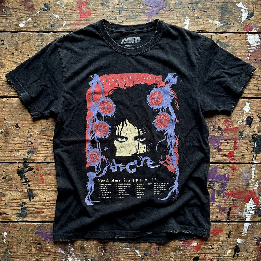 The Cure Unisex Premium Carbon T-Shirt: North American Tour '23 Poster (Black)
