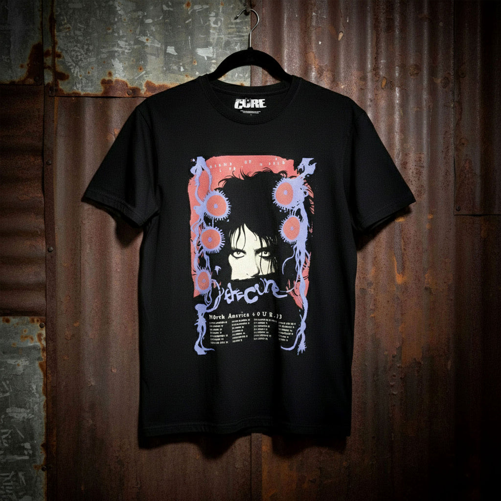 The Cure Unisex Premium Carbon T-Shirt: North American Tour '23 Poster (Black)