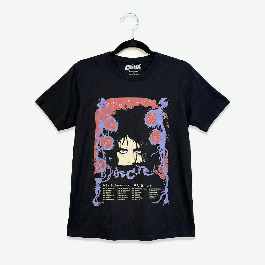 The Cure Unisex Premium Carbon T-Shirt: North American Tour '23 Poster (Black)