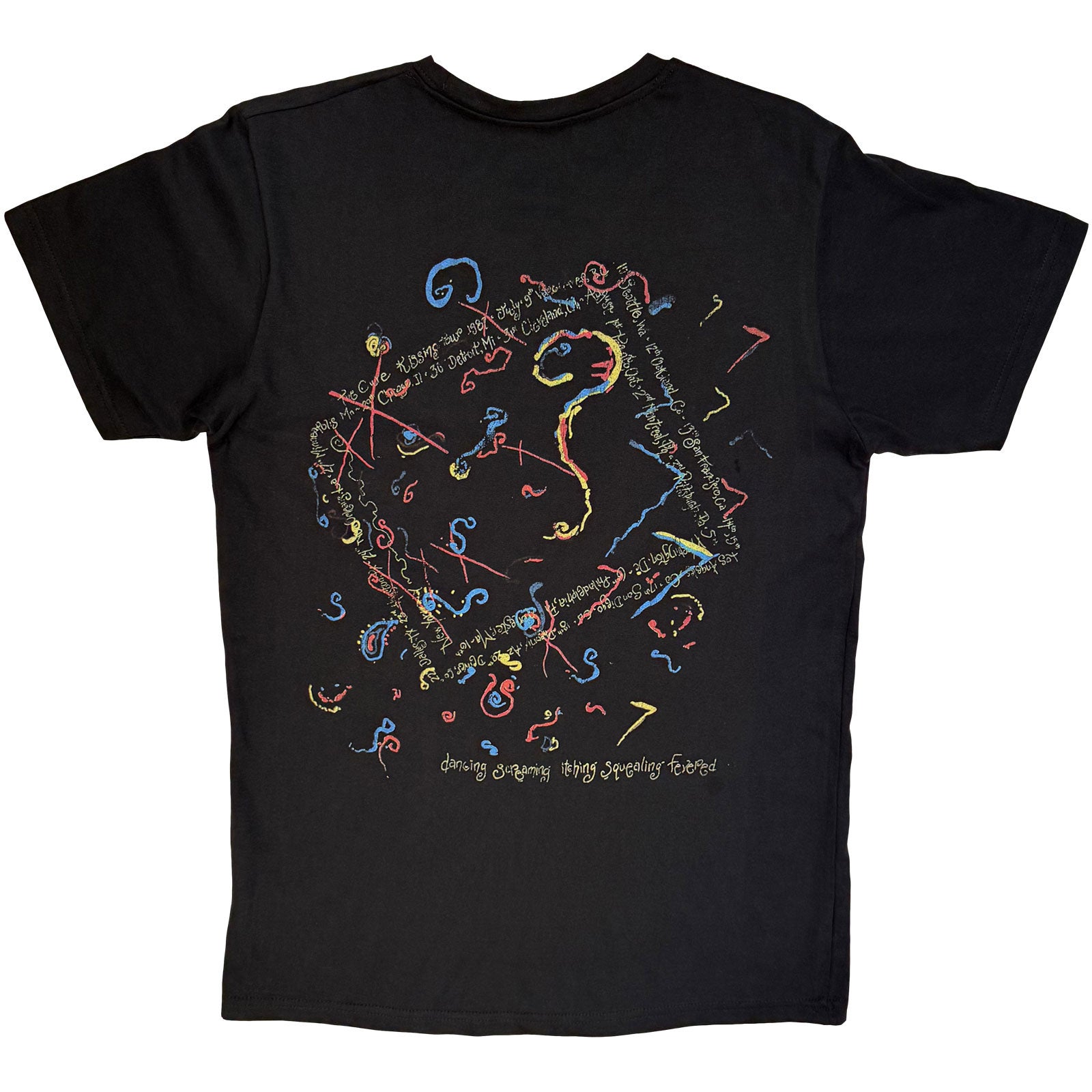 The Cure Unisex Premium Carbon T-Shirt: Kiss Me Vintage (Black) (Back Print)