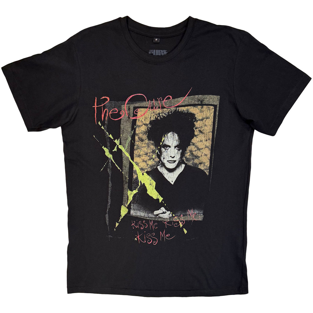 The Cure Unisex Premium Carbon T-Shirt: Kiss Me Vintage (Black) (Back Print)