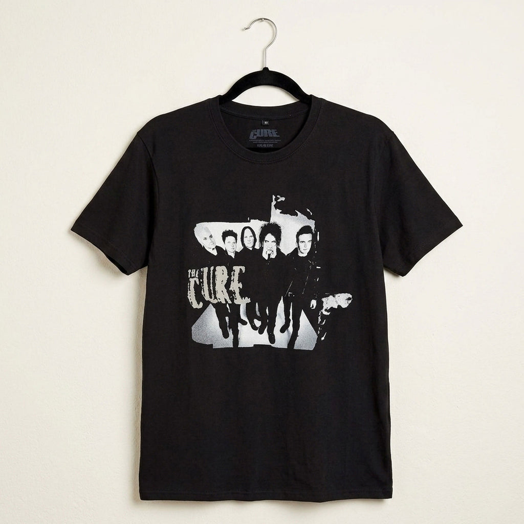 The Cure Unisex Premium Carbon T-Shirt: 40 Years Band Photo (Black)
