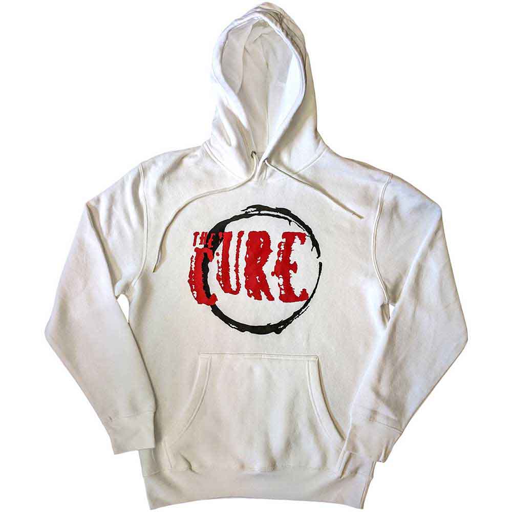 The Cure Unisex Pullover Hoodie: Circle Logo (White)