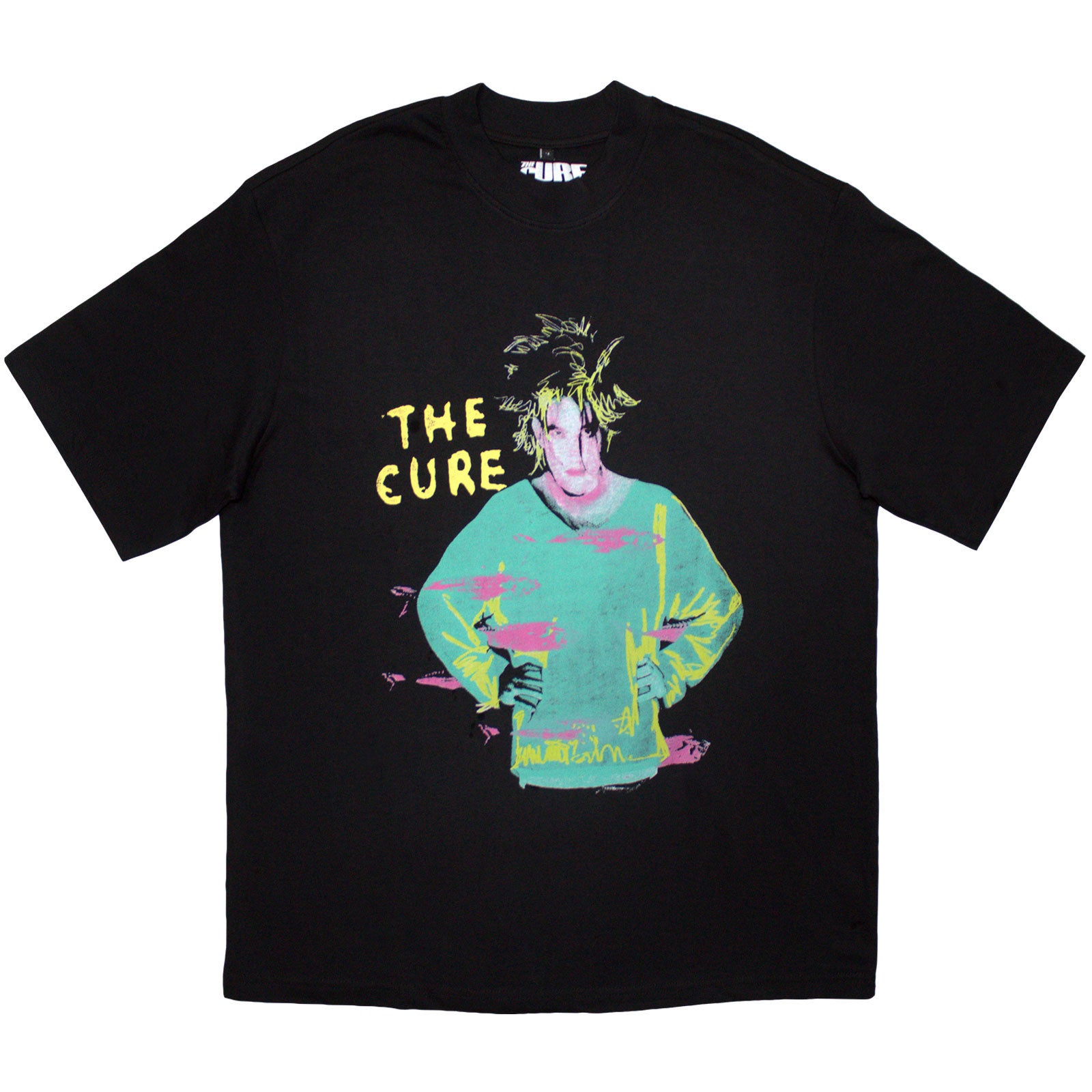 The Cure Unisex Oversized Boxy T-Shirt: Beach Party Tour '86 (Black) (Back Print)