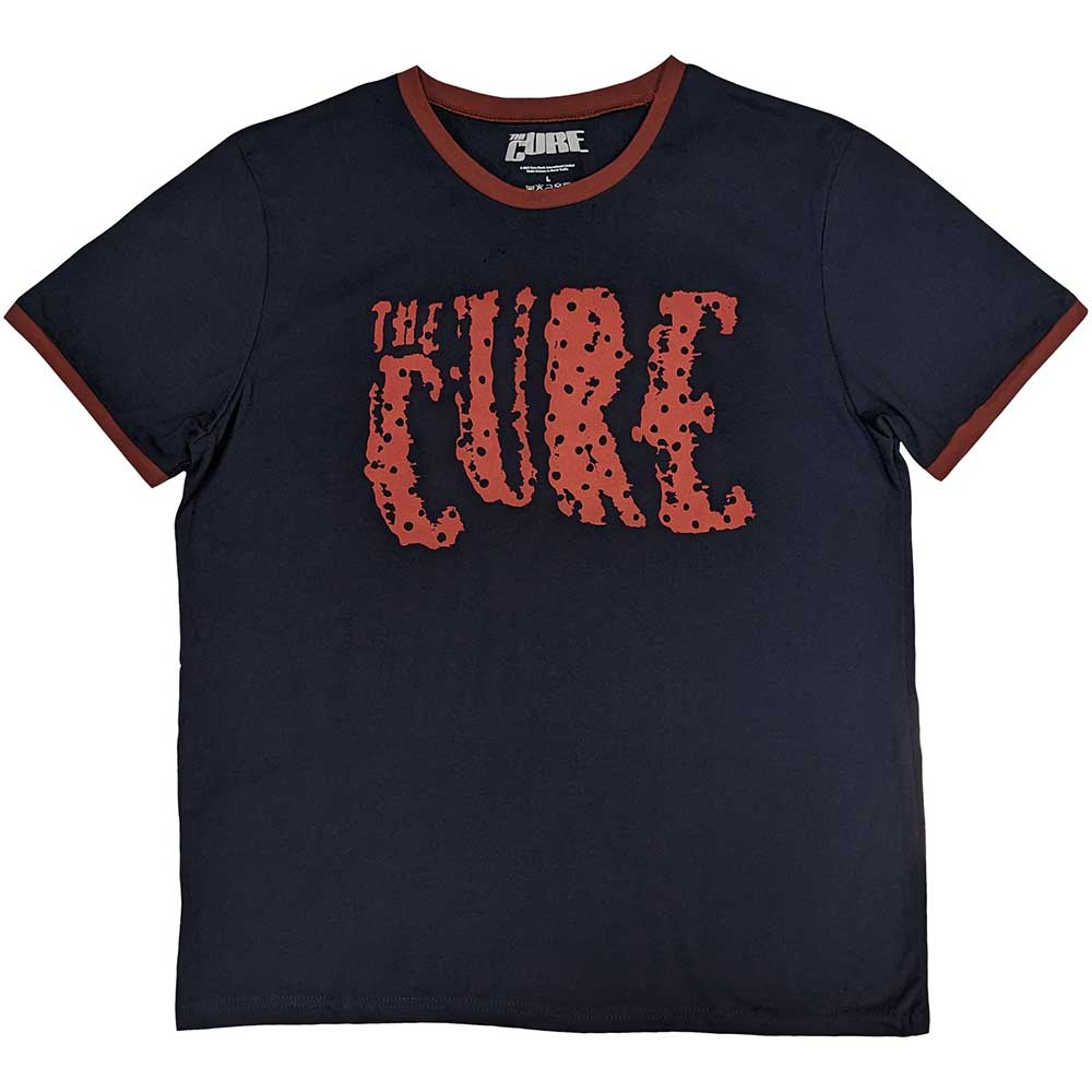 The Cure Unisex Ringer T-Shirt: Logo (Navy Blue)